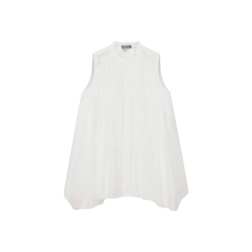 Mint Velvet White Sheer Pleat Detail Top